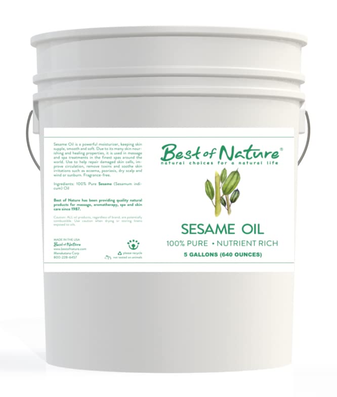 100% Pure Sesame Massage & Body Oil - 5 Gallon Pail | Best Of Nature
