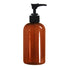 Amber Plastic Bottle with Pump - 8 oz - Spa & Bodywork Market