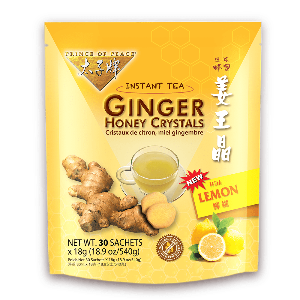 Prince of Peace Instant Ginger Honey Crystals with Lemon, 30 ct