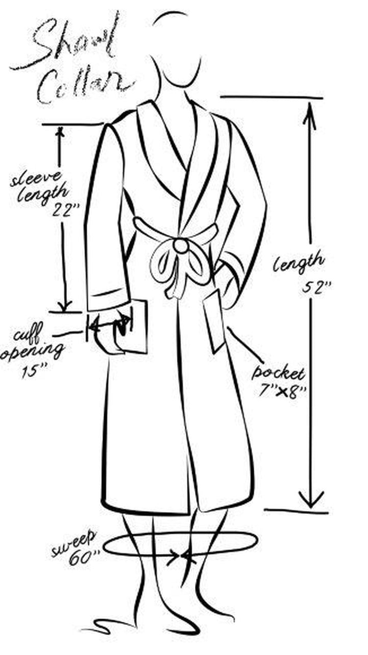 Microfiber French Terry Lined Bathrobe with Shawl Collar